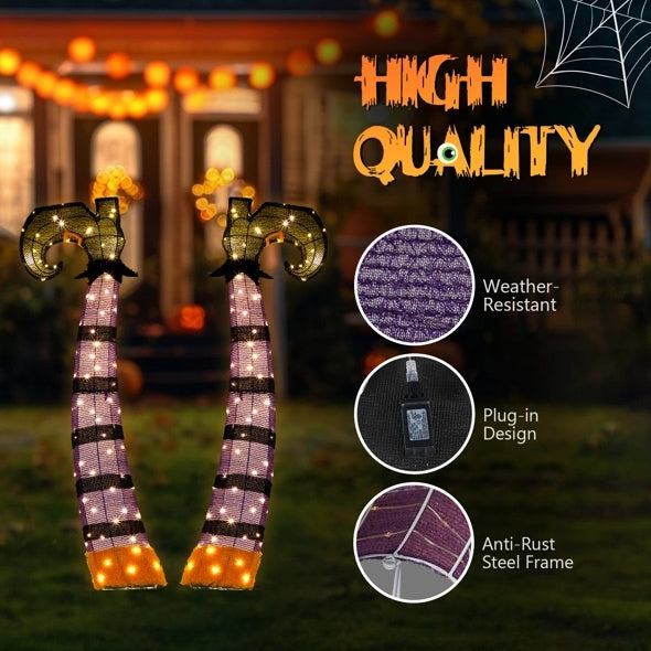 4ft 2D Witch Legs Outdoor Halloween Decorations