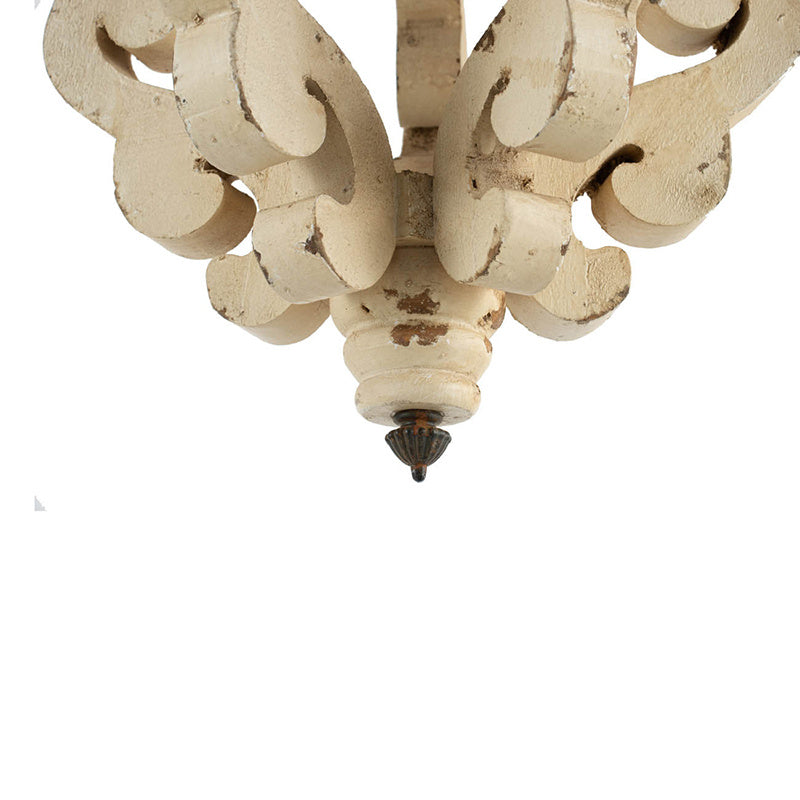 Farmhouse Chandelier, Dilapidated White Chandelier French Country Wood Chandelier For Living Room Foyer, Bulb Not Included