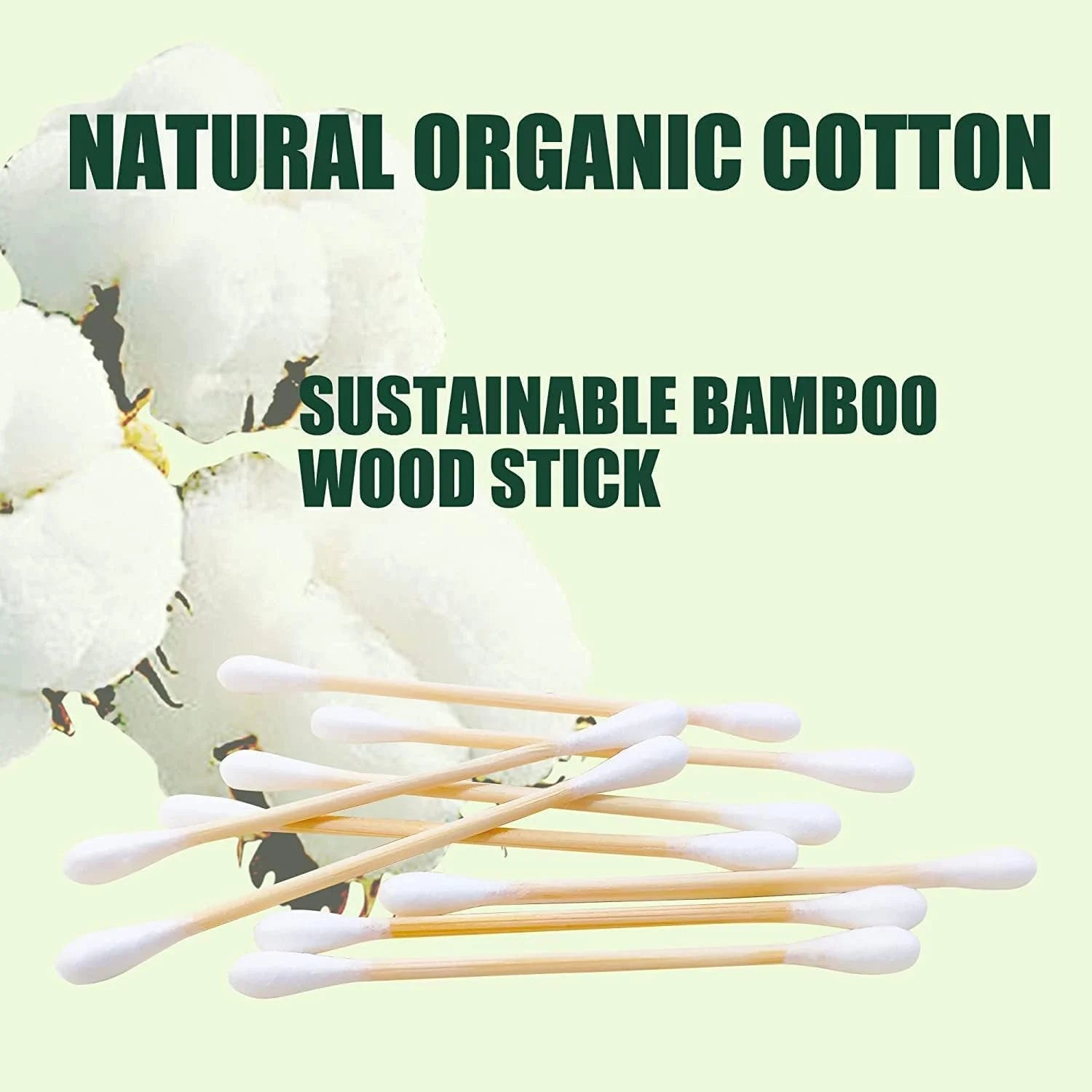 1000Pcs Bamboo Cotton Swabs, (200Count,5Pack)