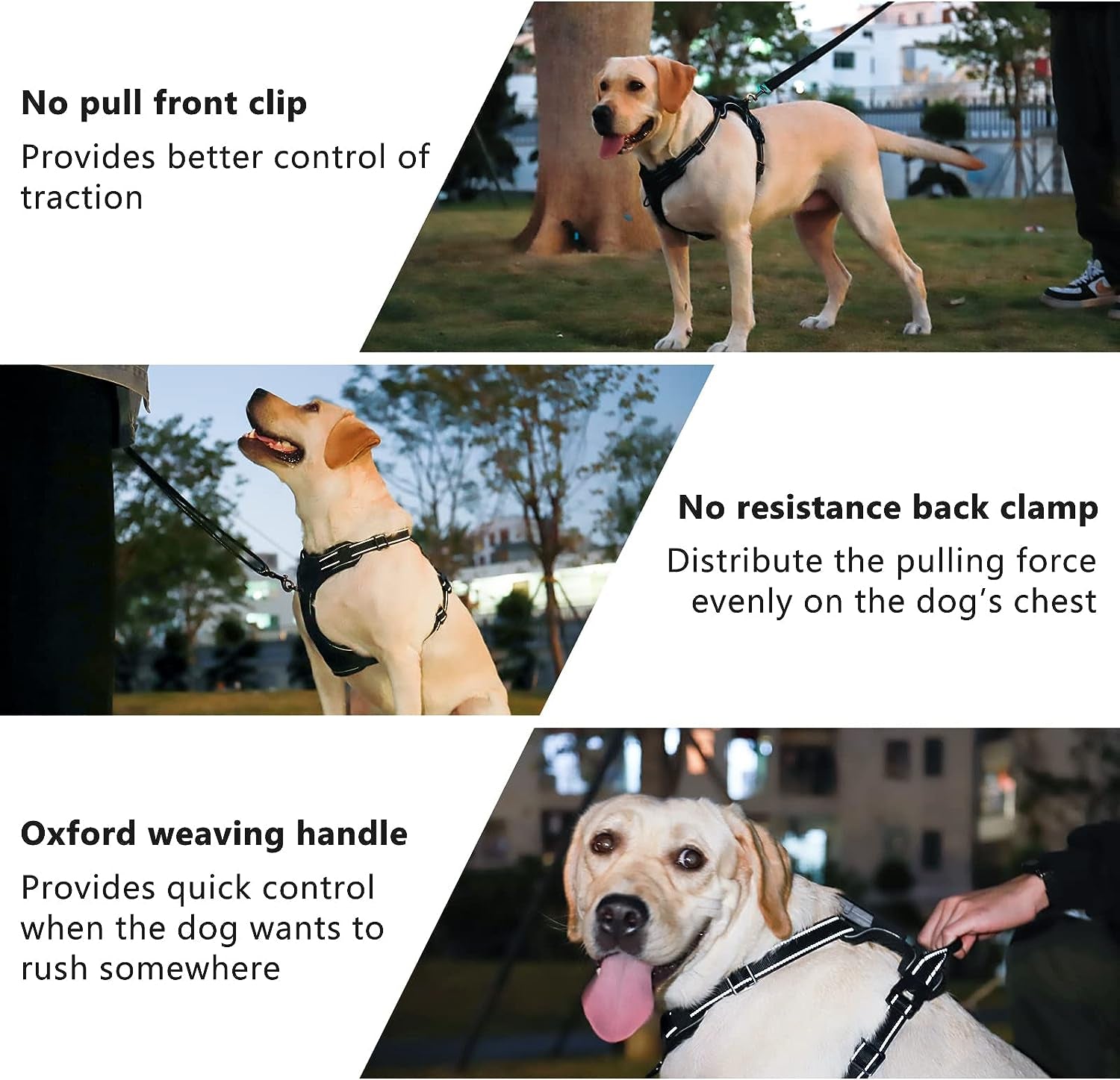 No Pull Dog Harness,  Light up Dog Harness There Are 3 Light Modes with Control Handle and Reflective Strap, Adjustable Breathable Dog Vest Suitable for Small, Medium, Large Dogs(S)