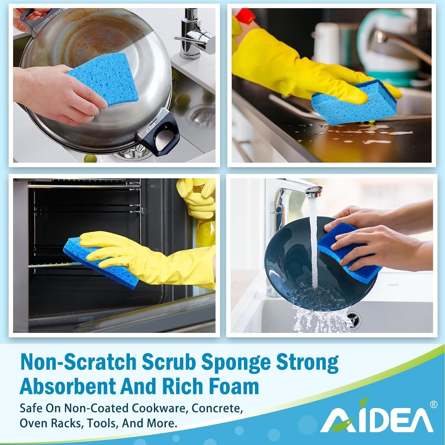 '-Brite Non-Scratch Scrub Sponge-24Count, Sponges for Dishes, Sponges Kitchen, Cleaning Sponge, Cleans Fast without Scratching, Stands up to Stuck-On Grime, Cleaning Power for Everyday Jobs