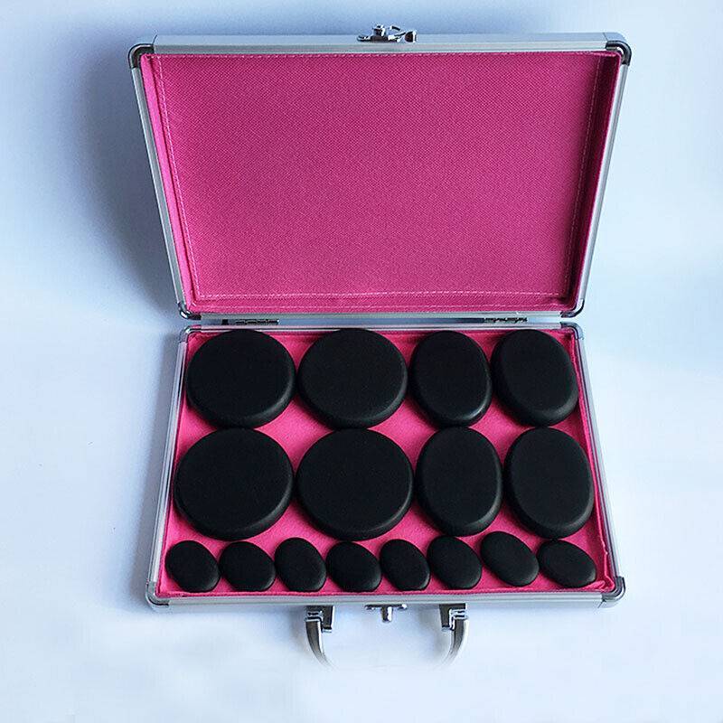 16Pcs Hot Massage Basalt Stone Volcanic Stones Kit Rock SPA Oiled Massager Salon