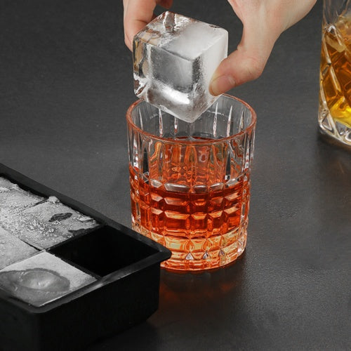 8 Grids Whiskey Silicone Maker Ice Cube Tray Mould Large Mold Giant Square Black