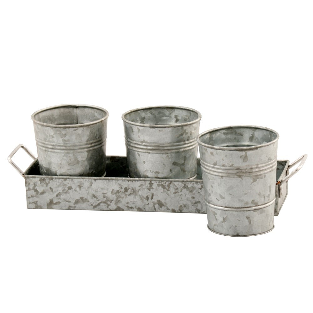 Metal Galvanized Flower Pots