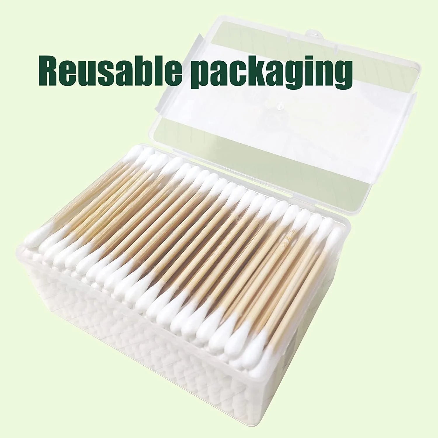 1000Pcs Bamboo Cotton Swabs, (200Count,5Pack)