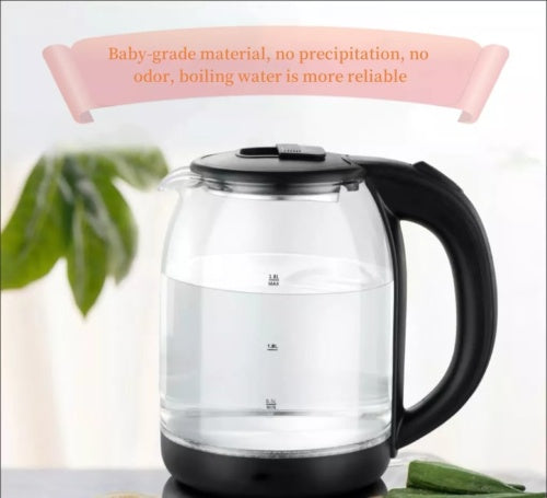 1.8L Electric Kettle Glass Witer With LED Lighting Glass Kettle, Black