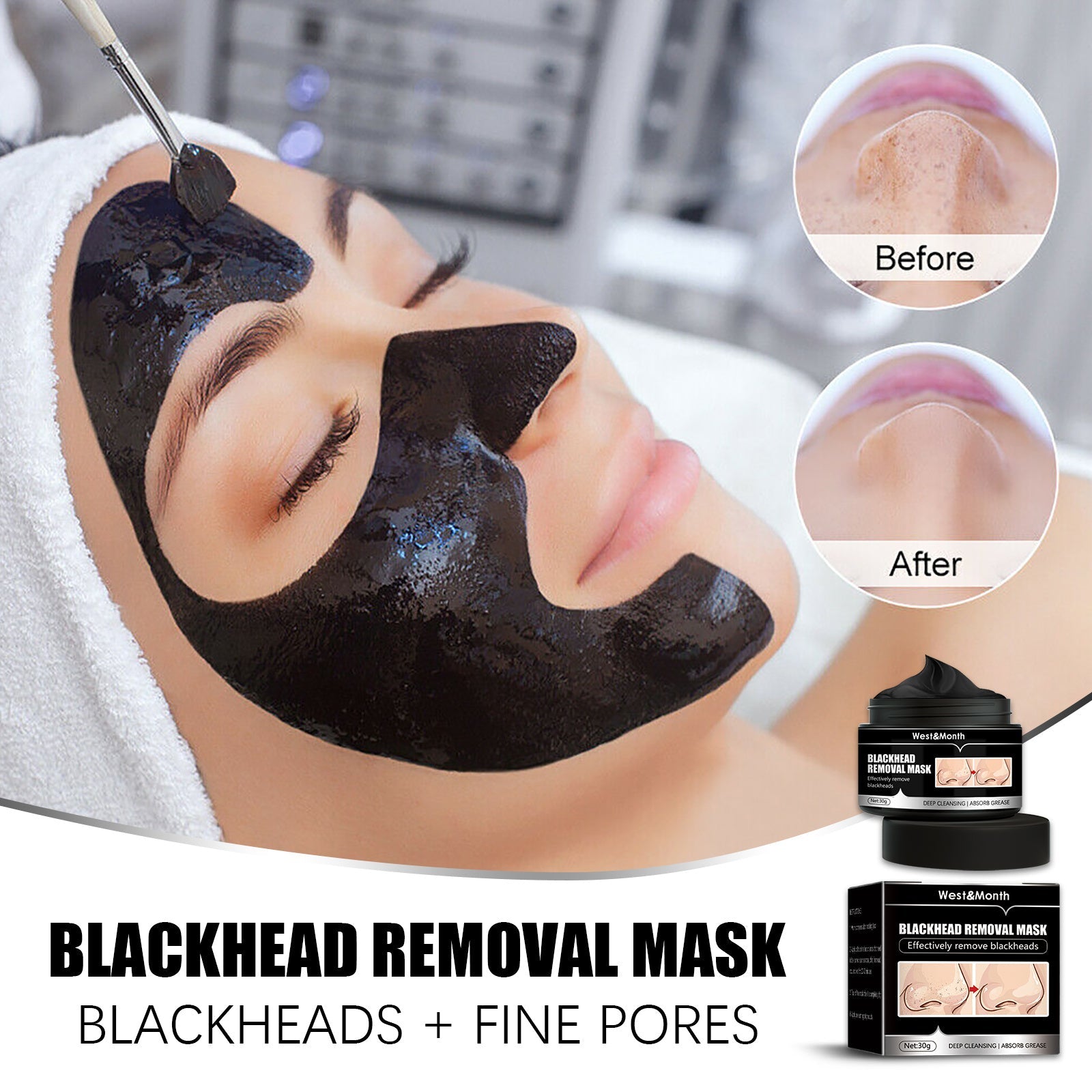 West&Month Blackhead Removal Mask, A Peel-off Type Charcoal Deep Cleaning Mask