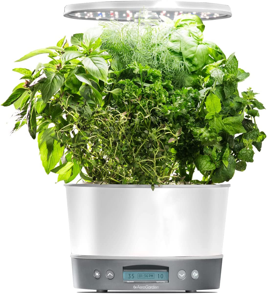 Harvest Elite 360 Indoor Garden Hydroponic System with LED Grow Light and Herb Kit, Holds up to 6 Pods, White