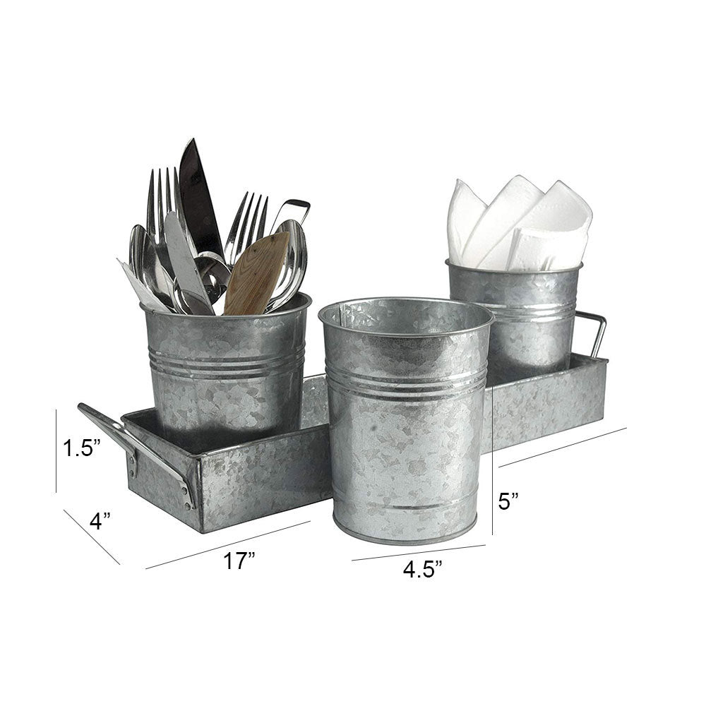 Metal Galvanized Flower Pots