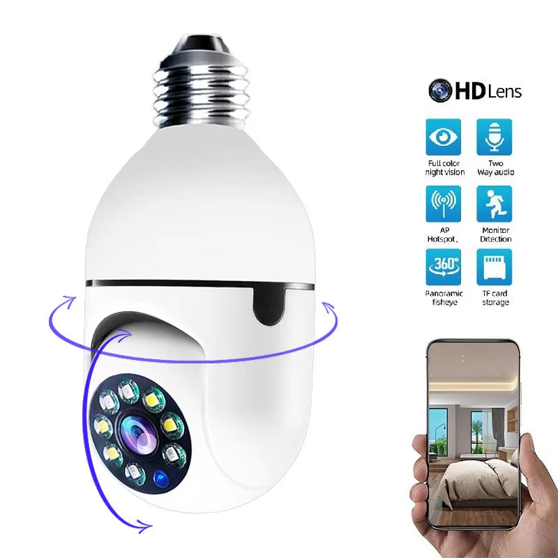 360 Degree Light Bulb Camera Wi-Fi IR Night Smart Home Wireless Security E27 Audio Baby Monitor Auto Tracking Home Security Camera