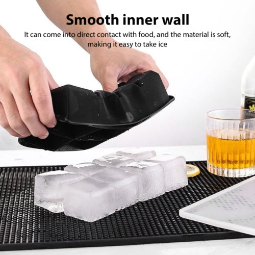 8 Grids Whiskey Silicone Maker Ice Cube Tray Mould Large Mold Giant Square Black