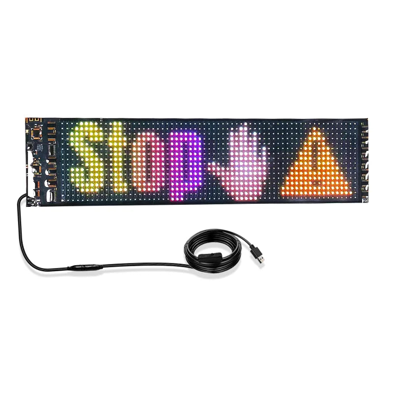 Transparent Flexible LED Sign Board Programmable Messages Waterproof Stickers for Shop Car Window LED Matrix Panel Screen