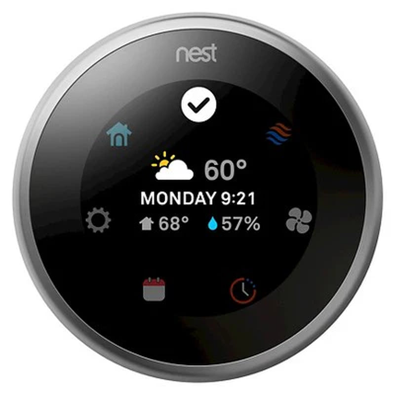 Open Box - Google Nest Learning Thermostat Stainless Steel T3007ES