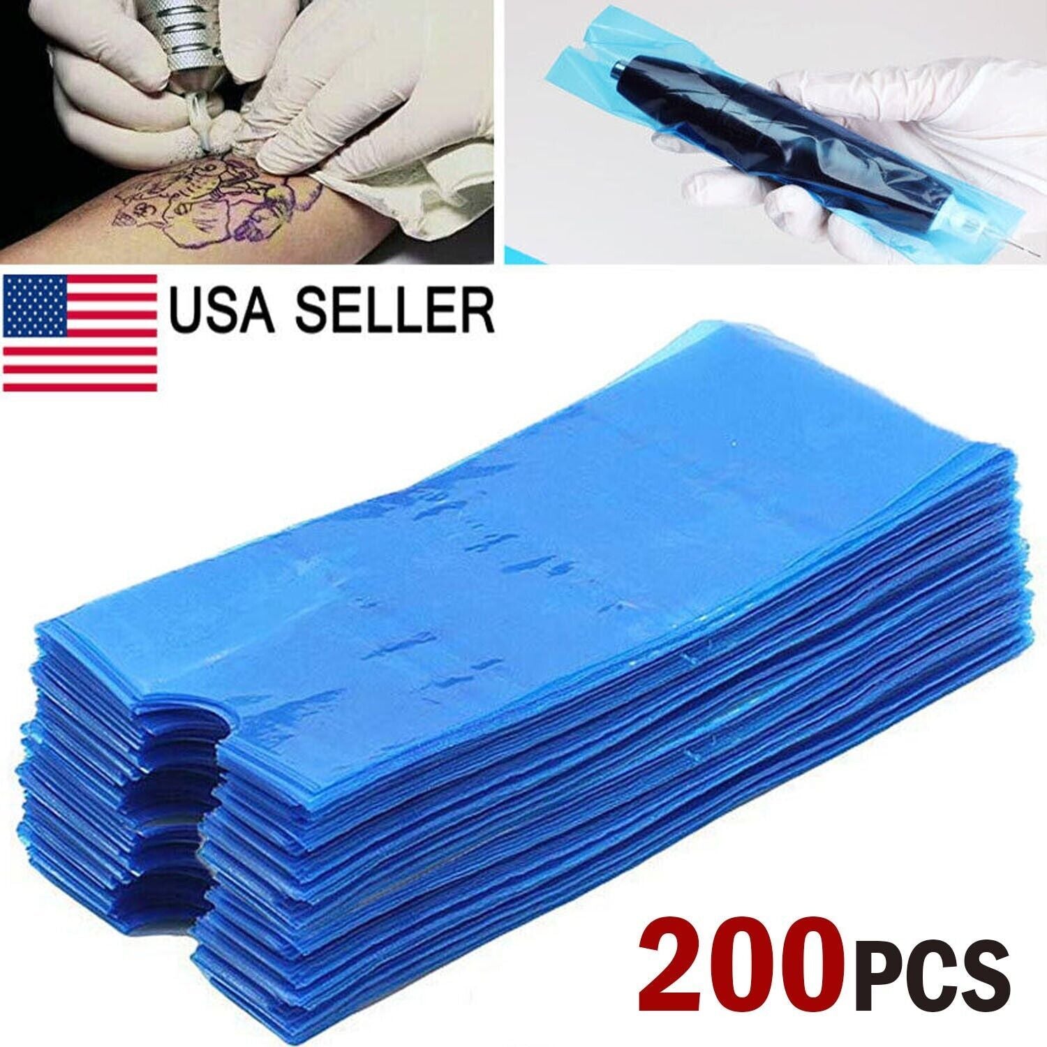 Tattoo Pen Covers 200PCS Machine Pen Sleeves Plastic Bag Covers For Machine Pen