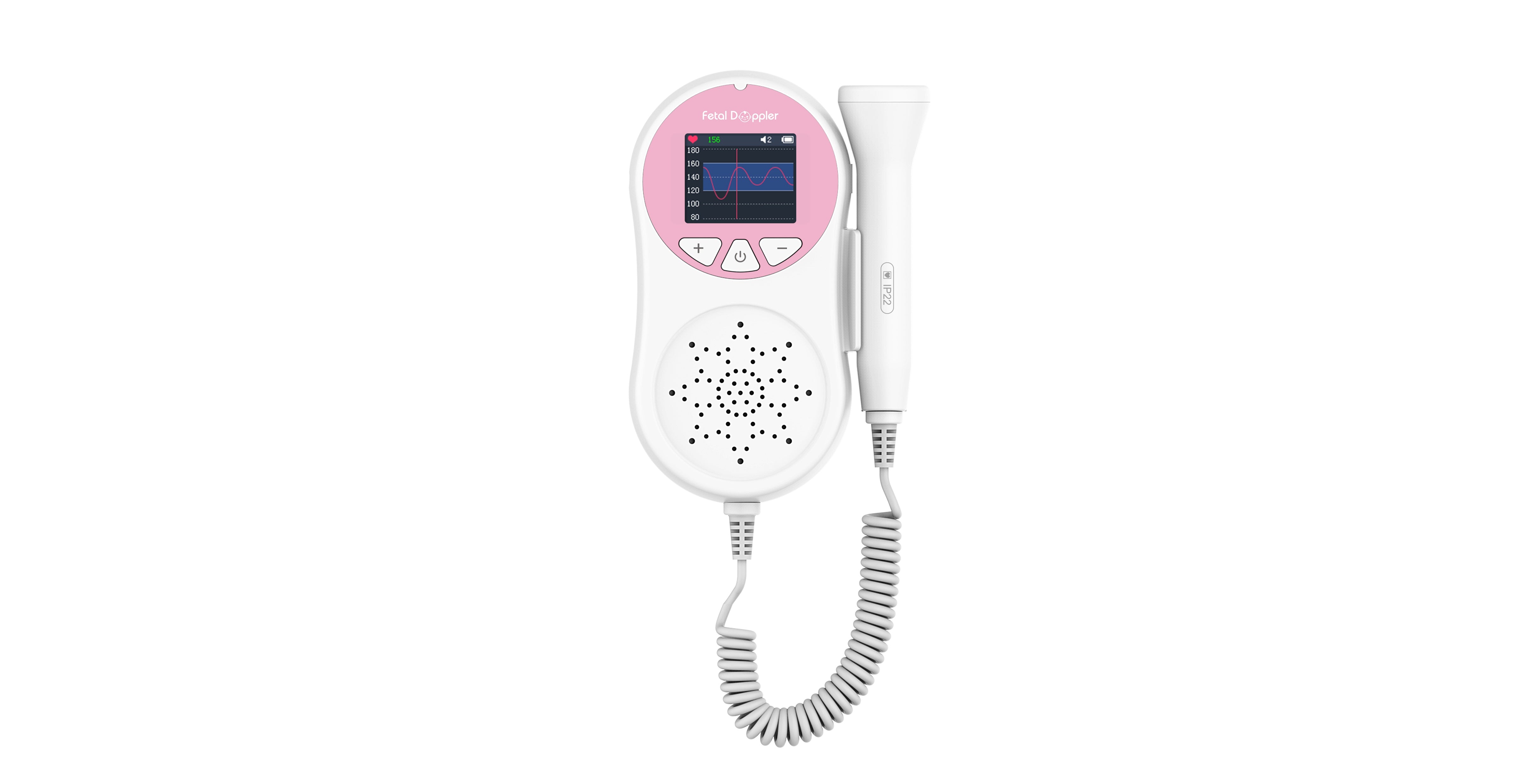 Pocket Fetal Doppler Digits Curve Display Pregnancy Baby Heart Rate Monitor,3Mhz Pink