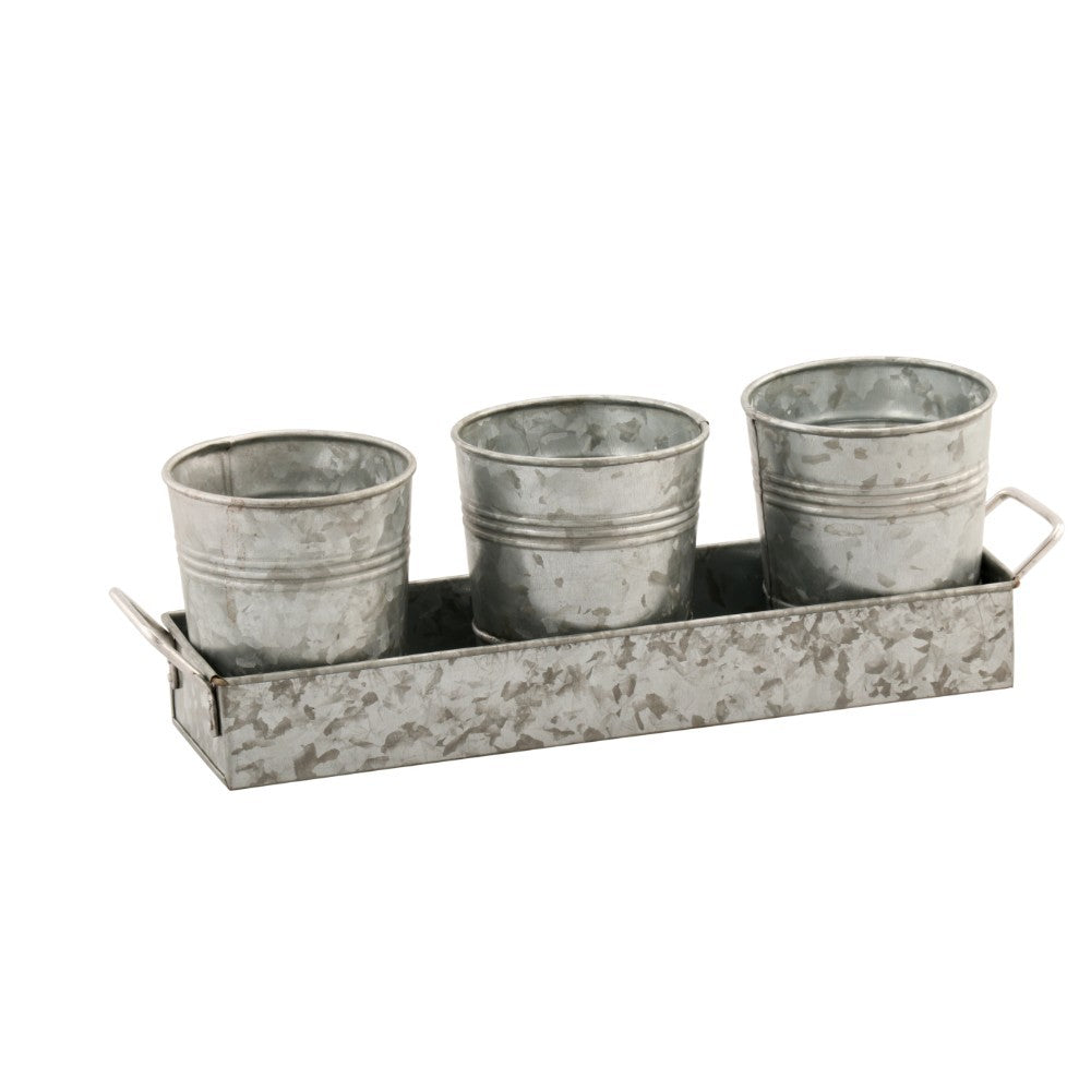 Metal Galvanized Flower Pots