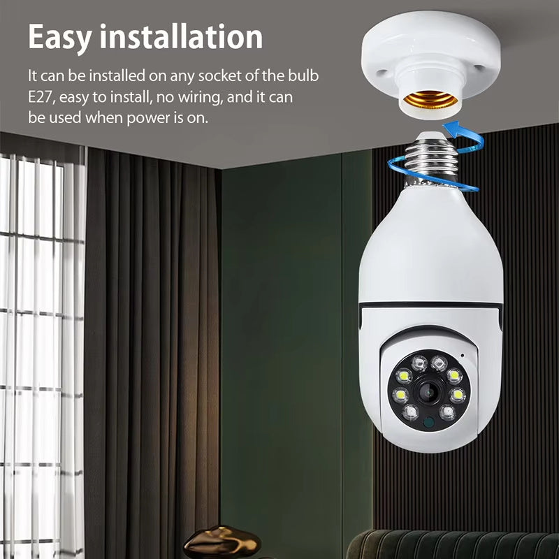 360 Degree Light Bulb Camera Wi-Fi IR Night Smart Home Wireless Security E27 Audio Baby Monitor Auto Tracking Home Security Camera