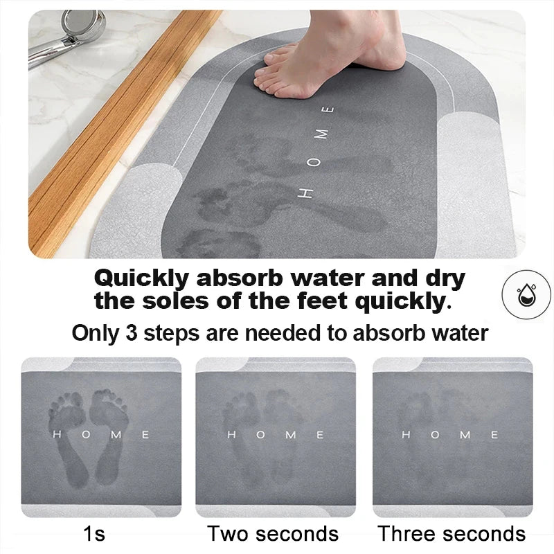 Bath Mat Super Absorbent Non Slip Diatom Mud Bathroom Rug Quick Drying Bath Shower Rug Kitchen Entrance Door Mats Home Floor Mat