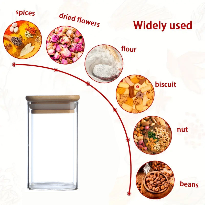 24 PCS Square Seasoning Jars Pepper Bottle Pepper Powder Bottle 240ml Glass Seasoning Jars Salt Jars