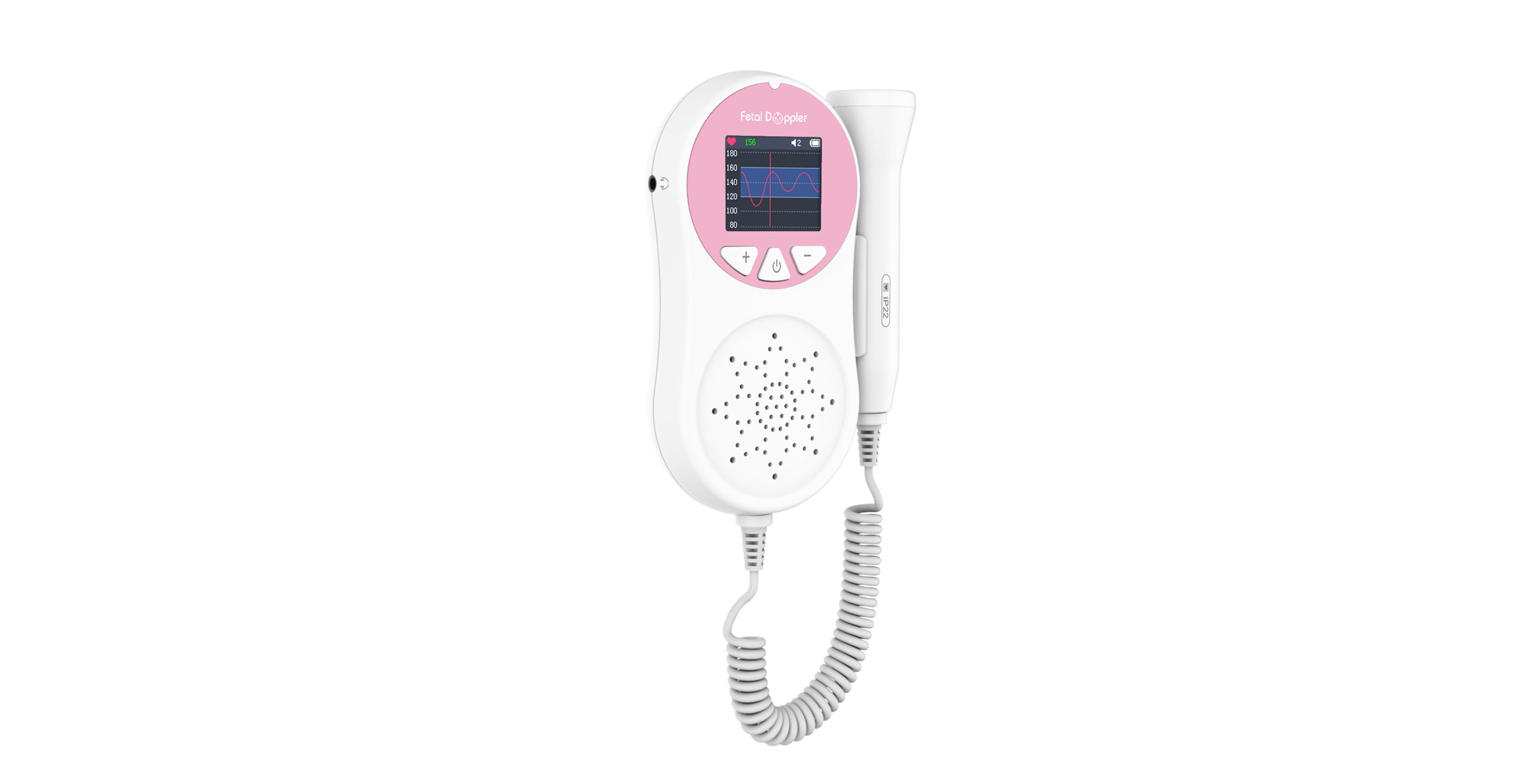 Pocket Fetal Doppler Digits Curve Display Pregnancy Baby Heart Rate Monitor,3Mhz Pink