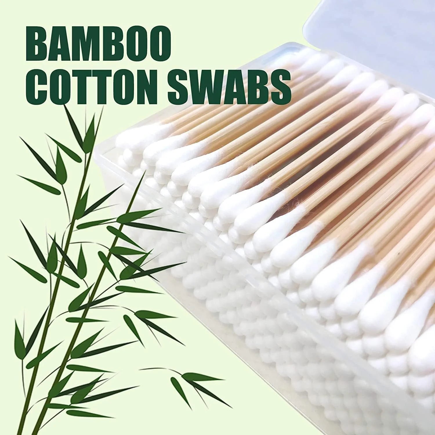 1000Pcs Bamboo Cotton Swabs, (200Count,5Pack)