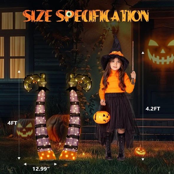 4ft 2D Witch Legs Outdoor Halloween Decorations