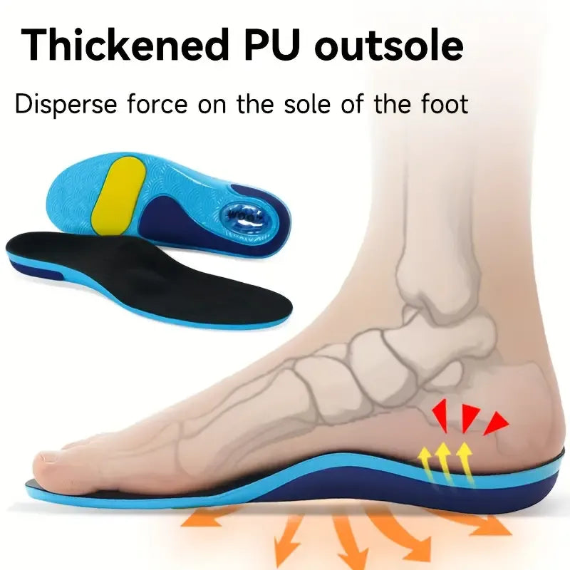 Arch Support Insoles - Shock-Absorbing, Comfort Fit for Running & Work Boots, Ideal for Long Standing