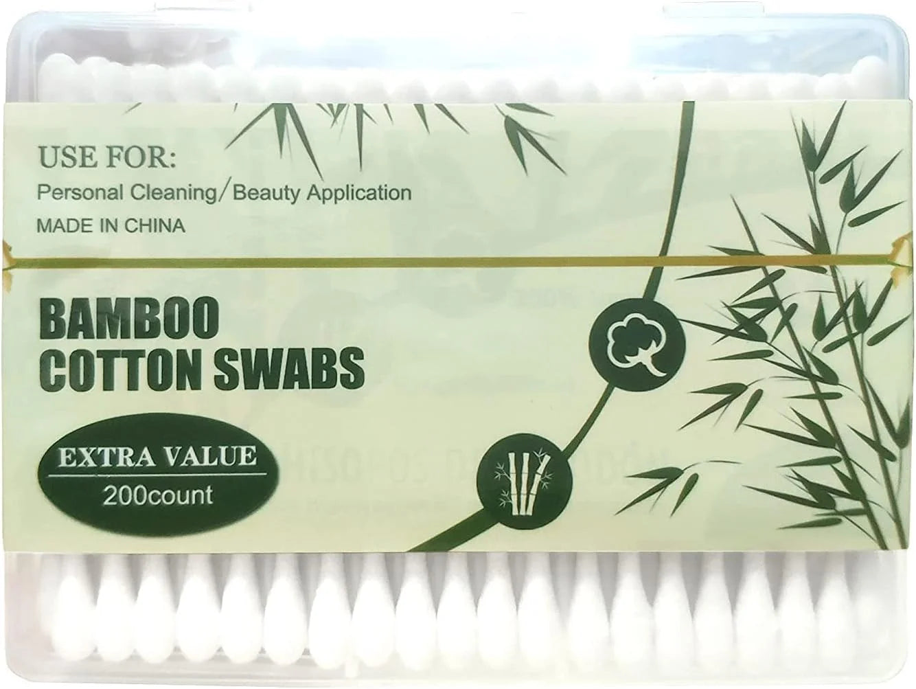 1000Pcs Bamboo Cotton Swabs, (200Count,5Pack)