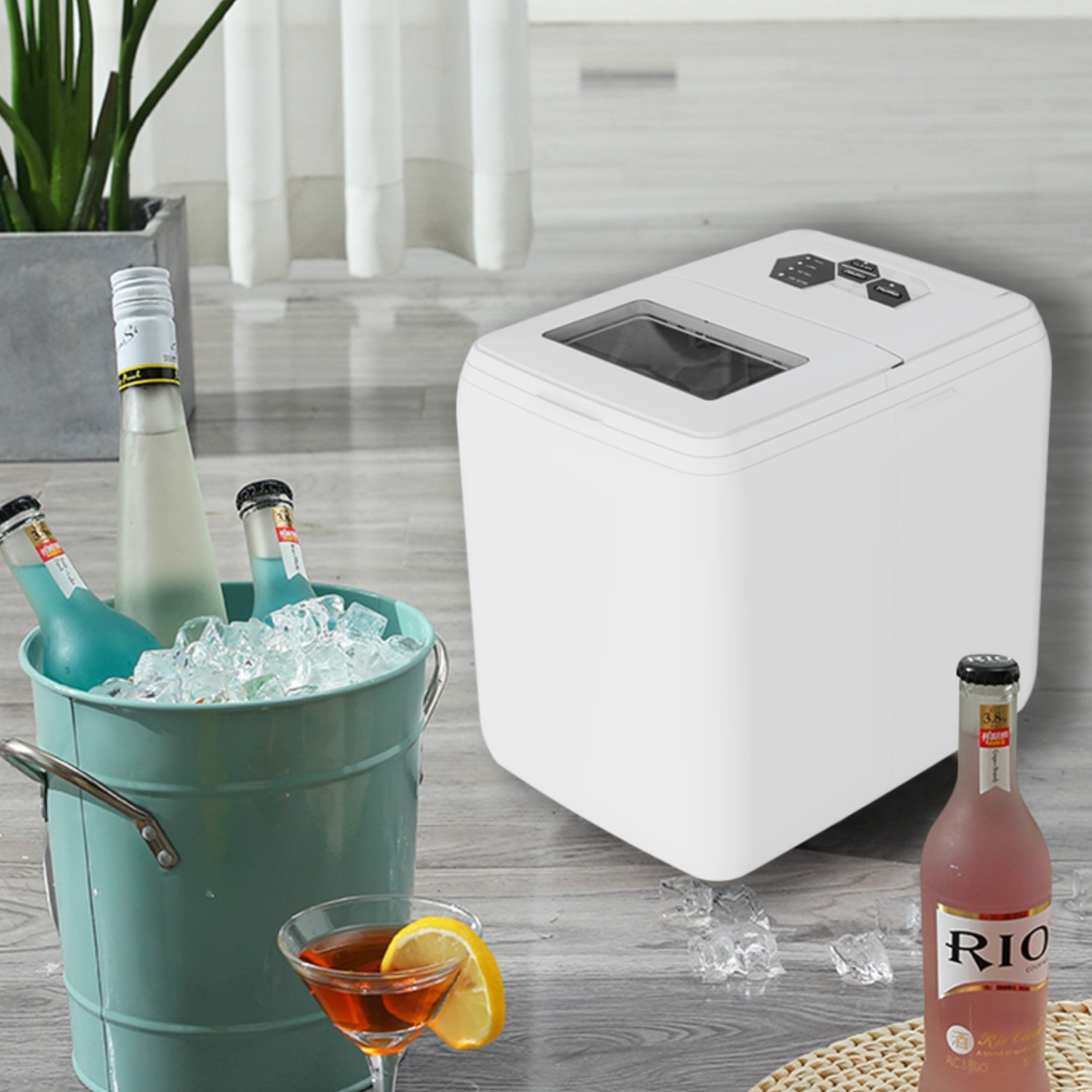 Ice Maker Ice Maker Countertop 44LBS Ice Maker Home Use Outdoor Use Ice Maker 20KG Compact Ice Maker With Ice Scoop & Basket, Ideal For Home Use Party Camping