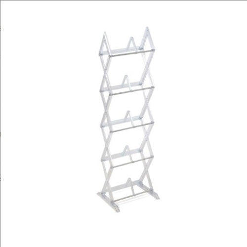 Clear 5 Tier Multimedia Rack With A Diamond Pattern