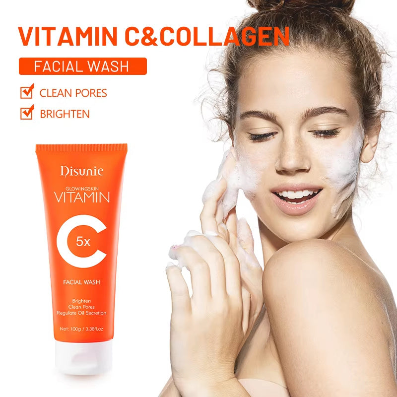 Vitamin C Amino Acid Facial Cleanser Face Glow And Cleans Whitening Brightening Oil Control Face Wash For Men Women