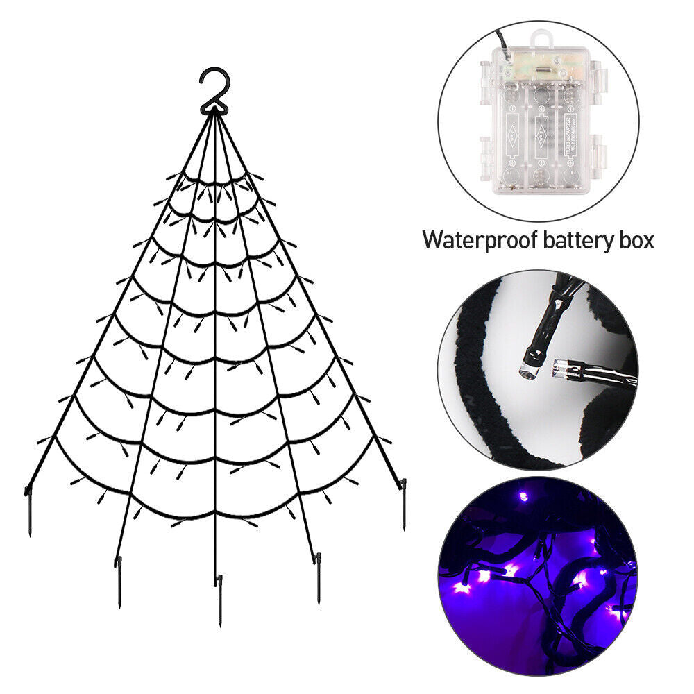 Halloween Decoration 5M Giant Spider Web Party Props Decor Outdoor LED Lights