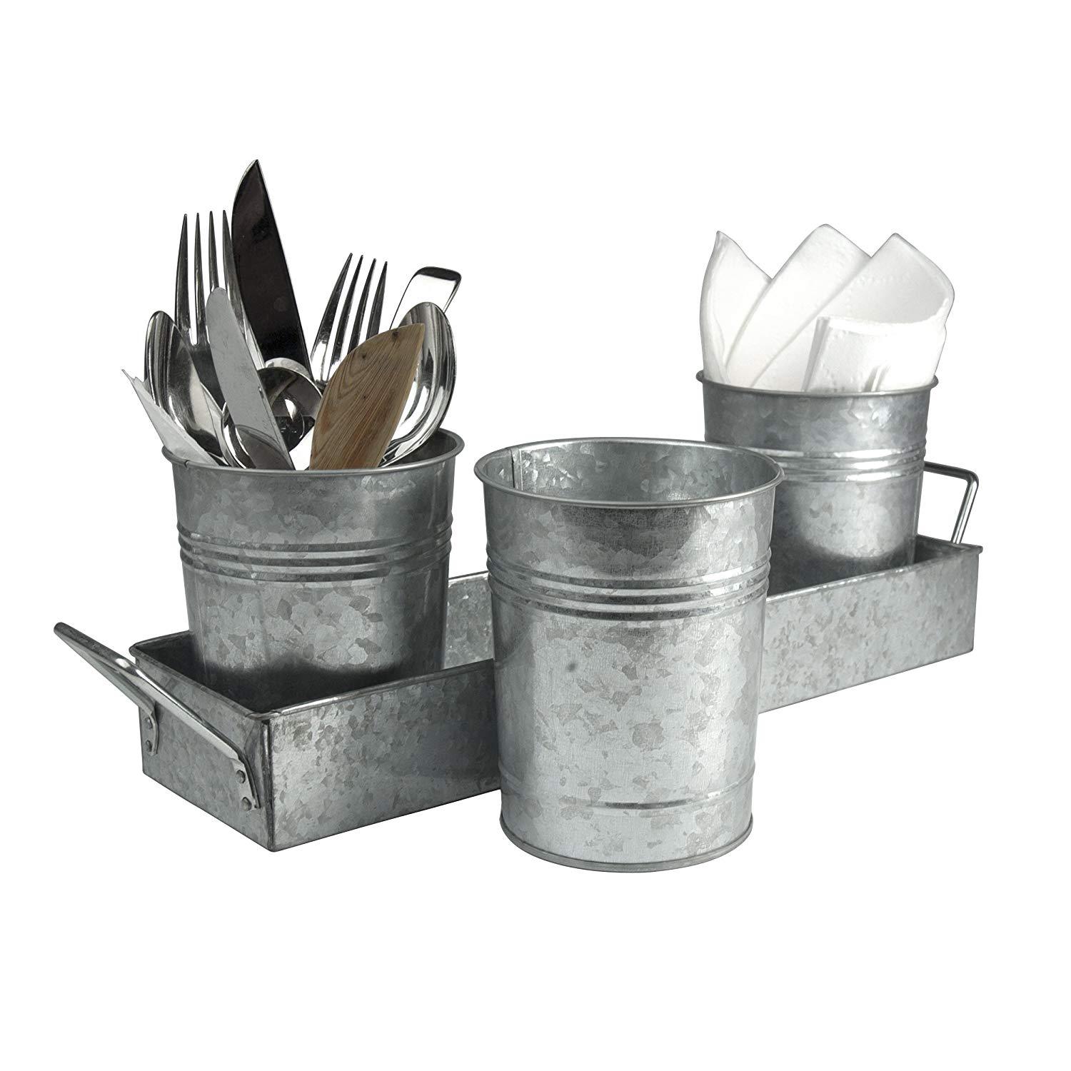 Metal Galvanized Flower Pots