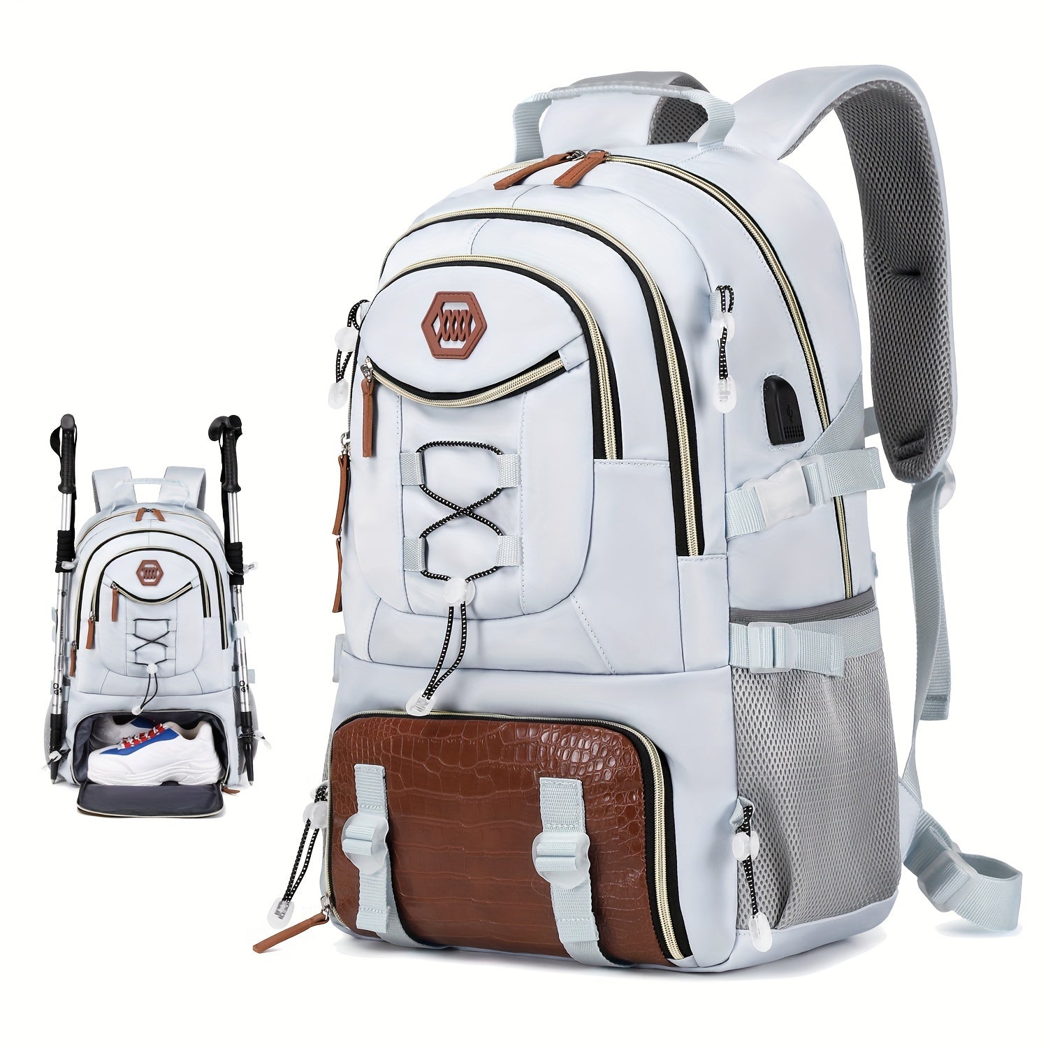 Large Capacity Travel Backpack with Shoe Storage