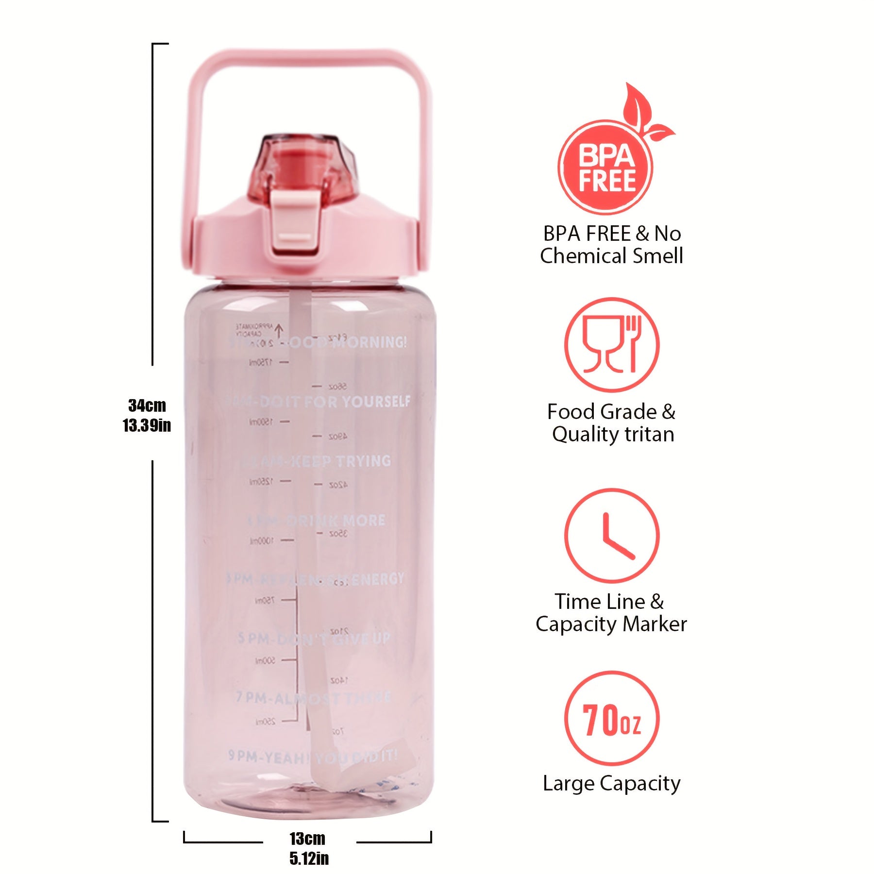 64oz Motivational Hydration Bottle