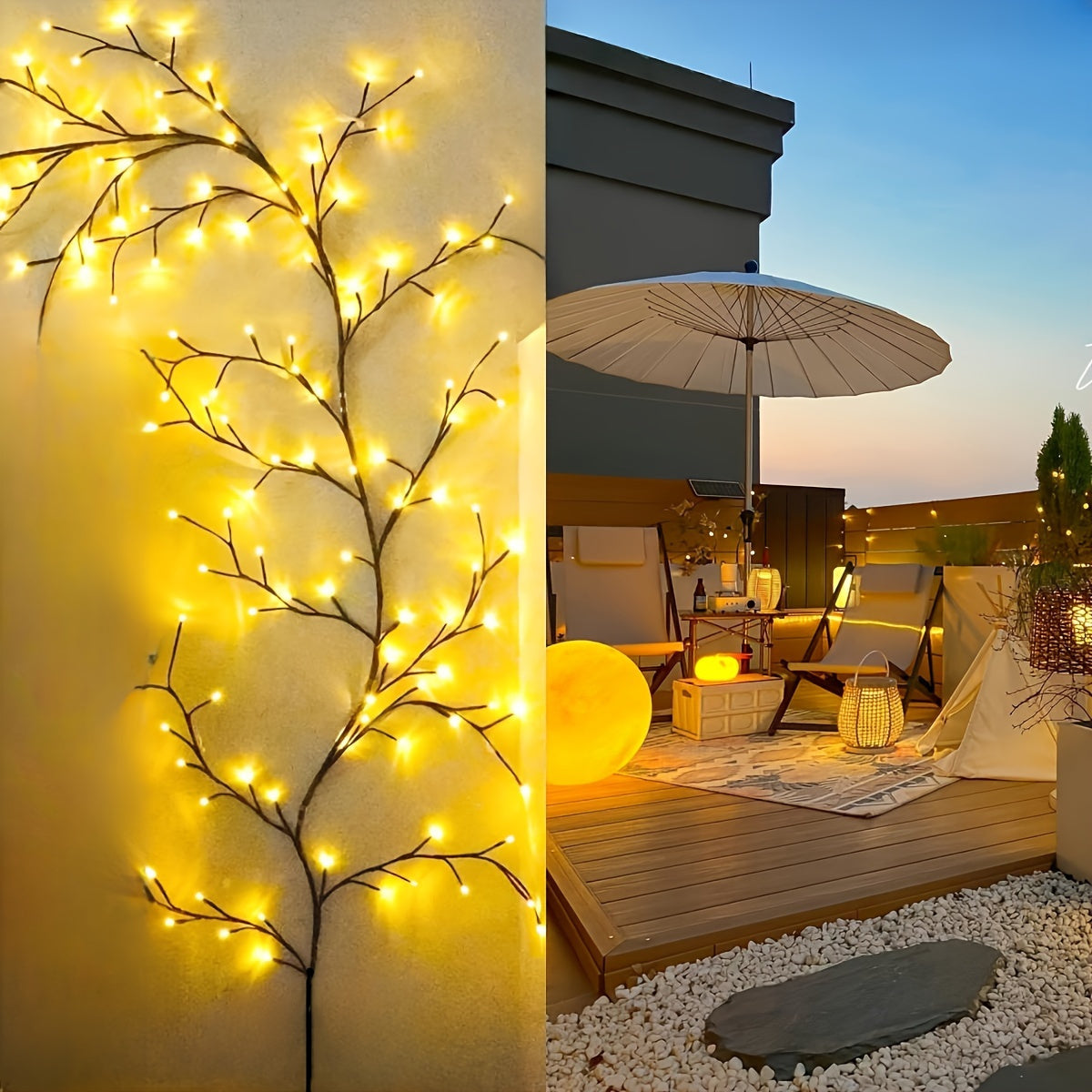 96-LED Flexible Willow Vine Lights